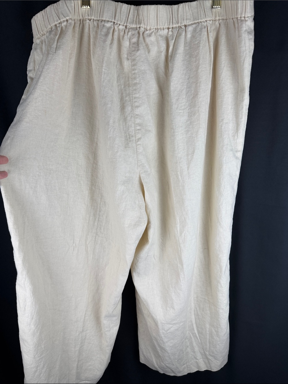 NWT J.Crew Re-Imagined Linen Blend Wide Leg Crop Pants Cream Size 20 - Picture 7 of 11